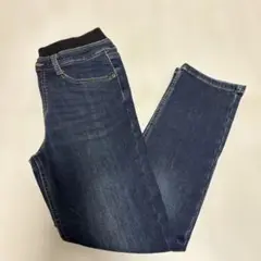 裏起毛　ダークブルー ウエストゴム　デニムパンツ　150
