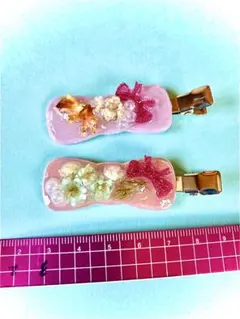 フラワーデザイン レジンヘアクリップ2個セット