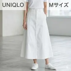 UNIQLO ユニクロ コットンフレアロングスカート 白 Mサイズ