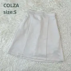 【COLZA コルザ】スウェード風 ミニスカート Aライン アイボリー【S】