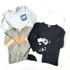 男の子　長袖トップス４枚セット　100cm　ボーイ　シンプル　オシャレ