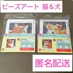ダイソー　ビーズアートキットプレート　犬　猫　イヌ　ネコ　ダイヤモンドアート