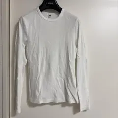 UNIQLO ソフトリブクルーネックT/長袖ホワイト Tシャツ