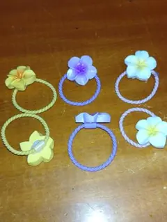 ハイビスカス カラフルヘアゴム6点