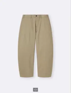 GU メンズ　チノバレルタックパンツ　股下57cm 丈詰め済　ベージュ　Sサイズ