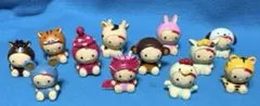 激レア☆ハローキティ☆十二支の塩ビ人形・12個セット☆製造年不明 
