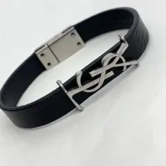 YSL ブレスレット メンズ レザー ロゴ メンズ ブラック 260421117のサムネイル
