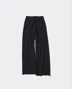 ユニクロ　ウォッシャブルミラノリブニットパンツ　ブラック　Mサイズ