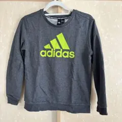 adidas キッズ トレーナー グレー 蛍光イエローロゴのサムネイル