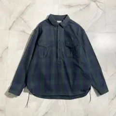 A18489 シュガーケーン プルオーバーワークシャツ ブラックウォッチ L