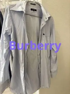 BURBERRY BLACK LABEL 水色長袖シャツ 46
