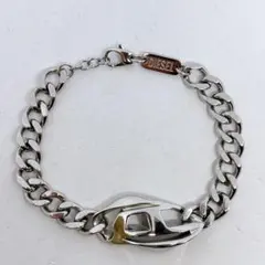 DIESEL ディーゼル 喜平チェーン ブレスレット　ステンレス シルバーカラー