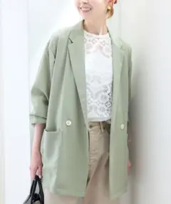 【新品未使用】スローブイエナ ウォッシャブルシアーポリオーバージャケット