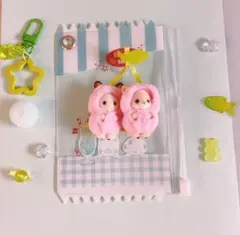 シルバニア入れる用　ガチャ詰めポーチ【ブルーグリーン】クリームソーダ