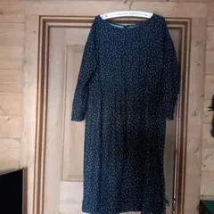 earth music&ecology ネイビー ドット柄 ワンピース