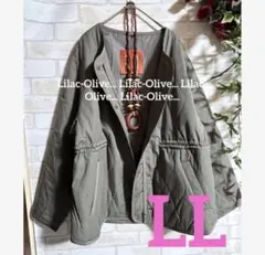 6119新品⭐️LL〜3L＊ノーカラーキルト中綿ジャケット大きいサイズ