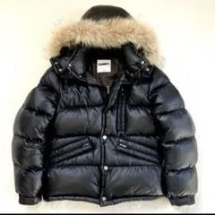 美品✨️ y2k　CAMP7　光沢　リアルファー ダウン　グランジ　短丈　ブラック