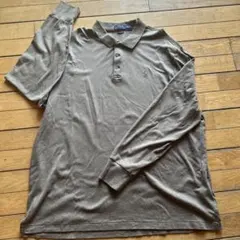 ラルフローレン　長袖無地ポロシャツ ブラウンXXL