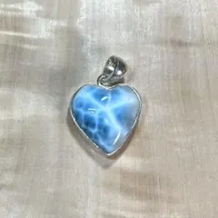 高品質　ラリマー　ハートペンダント　ネックレス　silver925 3-37