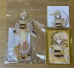 藤田ことね　晴れ着アクリルスタンド　ブロマイド　バッジ学園アイドルマスター学マス