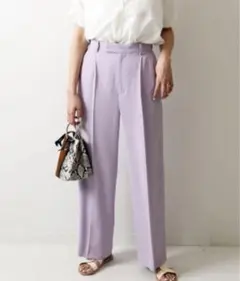 ジャーナルスタンダードレサージュ バックサテンワイドパンツ パープルB 36
