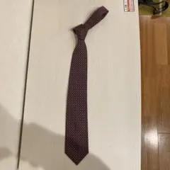 dunhill 幾何学模様 シルクネクタイ 赤系