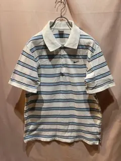 Y2K 古着　NIKE（ナイキ）ボーダー ポロシャツ L