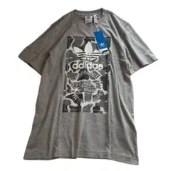新品未使用 adidasアディダス ボックスプリントT 迷彩柄タグ付きTシャツ