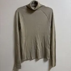 ミラオーウェン　リブ　タートルネック　アイボリー　ベージュ　長袖　S 0号