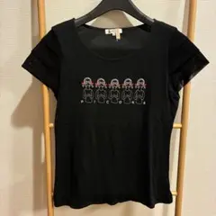 PICONE ブラック半袖Tシャツ イラスト