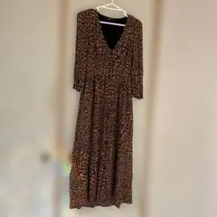 ZARA trf レオパード柄 ロングワンピース XS