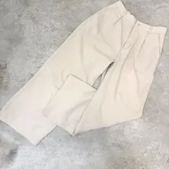 GLACIER タックワイドパンツ ワイドスラックス ベージュ Lのサムネイル