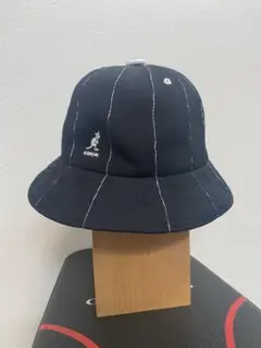 KANGOL ストライプ バケットハット ブラック