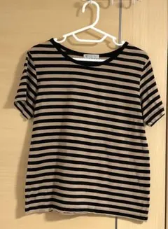 【AFTERNOON WARDROBE】ボーダー半袖Tシャツ ブラウン×黒　Mのサムネイル
