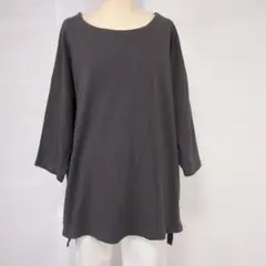 レディース　七分袖チュニック丈カットソー　【CAFii】