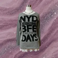 【y2k】00s グレー ロンT 平成ギャル マクブリング フェアリーグランジ