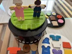 ベネッセ　木製 英語知育玩具 パズル 着せ替え 食べ物 セットのサムネイル