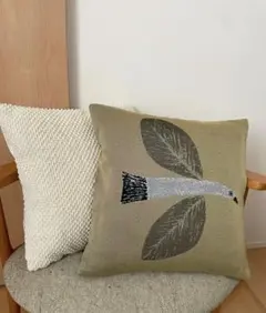 【新品】　クッションカバー　Bird 松尾ミユキ　ゴブラン織り