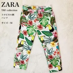 【ZARA】デニム　鳥　花柄　ボタニカル　カラフル　オウム　トロピカル　ポップのサムネイル