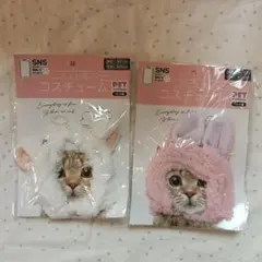 ペット　コスチューム　帽子　2個セット　猫　犬