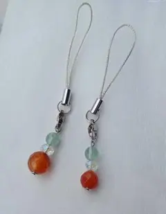 天然石ビーズ ストラップチャーム