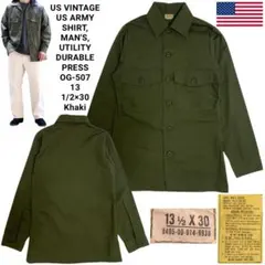 US VINTAGE US ARMY SHIRT ファティーグシャツ カーキ系