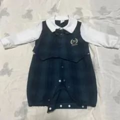 Cottoli コトリ　フォーマル　蝶ネクタイ　チェック柄　ロンパース　80cm