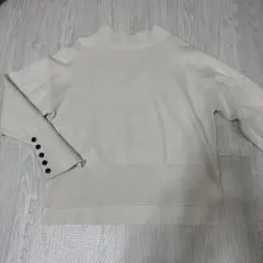 グローバルワーク メルティニット ハイネック ラメ キナリ ボタン