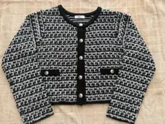 【美品】カーディガン 黒白ツイード earth music&ecology