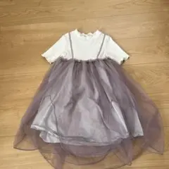リブニット・チュールワンピース　120センチ