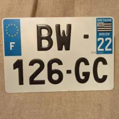 フランスのナンバープレート、前後のペアセット！実物、貴重なペアです！！ フランスのナンバープレート、前後のペアセット！実物、貴重な