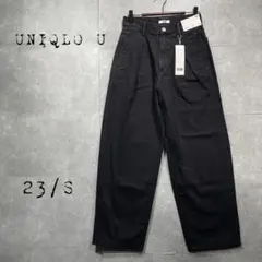 新品*UNIQLO Uユニクロユー　デニムタックパンツ23(58.5cm)S