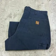 Carhartt ダンガリーフィット ワークパンツ W40 ネイビー 無地 古着