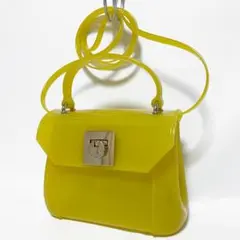 【美品】FURLA フルラ CANDY BAG ミニショルダーバッグ イエロー